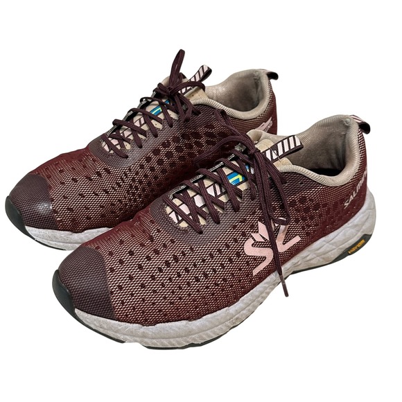 Salming Distance Running Shoes Vibram‎ Outsole Athletic Maroon Women's 10 / 42 - Picture 1 of 13